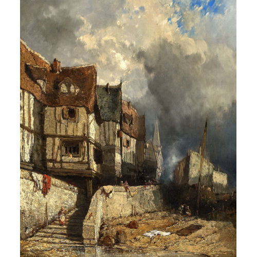 EUG�NE DESHAYES : Am Strand bei Le Havre (DOBIASCHOFSKY AUKTIONEN AG)