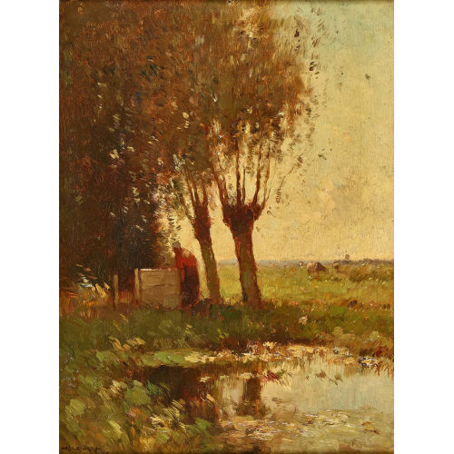 ARIS KNIKKER : Landschaft mit B�uerin (DOBIASCHOFSKY AUKTIONEN AG)