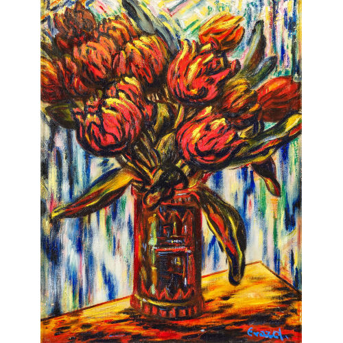 ANDR� JEAN EVARD : Tulipes dans un pot (DOBIASCHOFSKY AUKTIONEN AG)