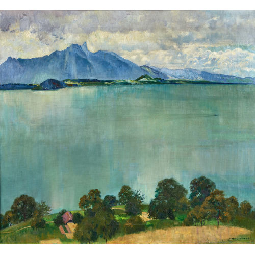 MARCUS JACOBI : Thunersee mit Stockhorn (DOBIASCHOFSKY AUKTIONEN AG)