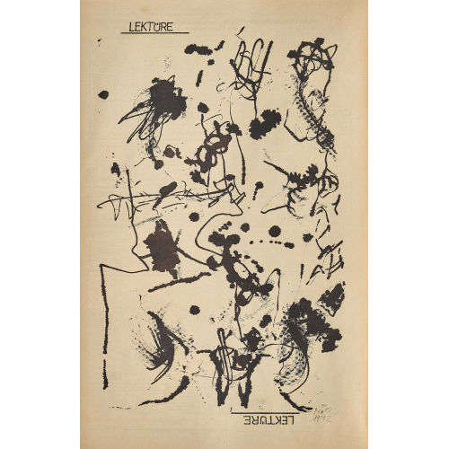 MERET OPPENHEIM : 'Press-Art-Blatt Lekt�re' (DOBIASCHOFSKY AUKTIONEN AG)