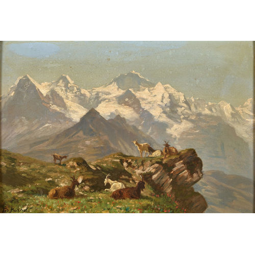 EDUARD B�HLER : Ziegenherde vor Eiger, M�nch und Jungfrau (DOBIASCHOFSKY AUKTIONEN AG)