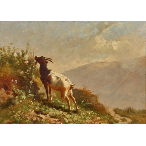 CHARLES JEAN FERDINAND HUMBERT : Ziege auf der Alp (DOBIASCHOFSKY AUKTIONEN AG)