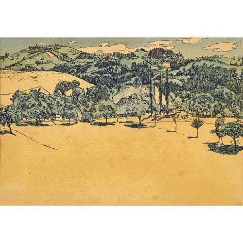 CUNO AMIET : H�gelige Landschaft mit Bauernhaus (DOBIASCHOFSKY AUKTIONEN AG)