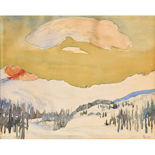 GIOVANNI GIACOMETTI : Blick gegen das winterliche Fextal (DOBIASCHOFSKY AUKTIONEN AG)