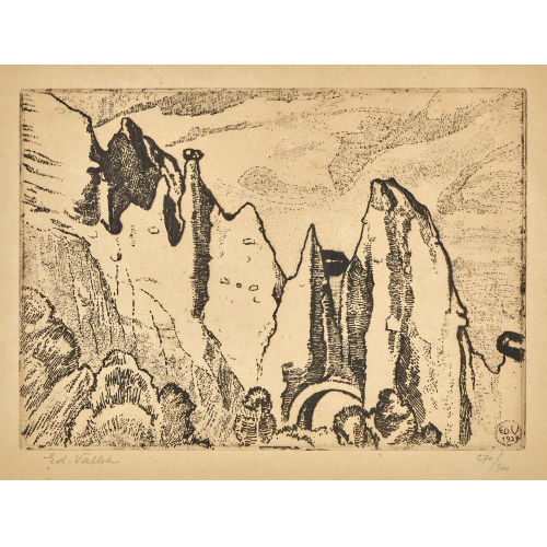 �DOUARD VALLET : 'Val d'H�rens: les Pyramides d'Euseigne' (DOBIASCHOFSKY AUKTIONEN AG)