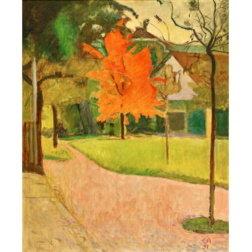 CUNO AMIET : Herbstlich gef�rbter Baum auf der Oschwand (DOBIASCHOFSKY AUKTIONEN AG)