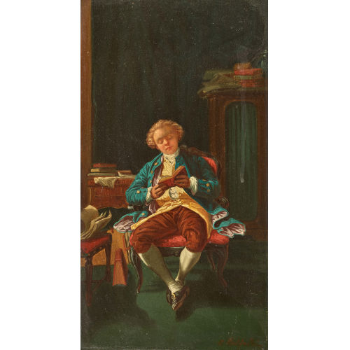 ADOLPHE FRAN�OIS MONTFALLET : La lecture (DOBIASCHOFSKY AUKTIONEN AG)