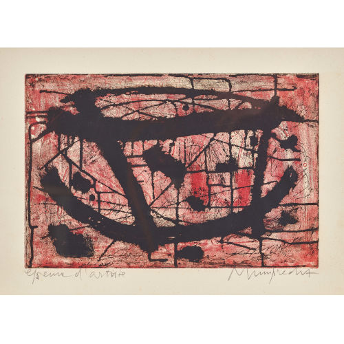 RUDOLF MUMPRECHT : 'Signe sur fond rose' (DOBIASCHOFSKY AUKTIONEN AG)