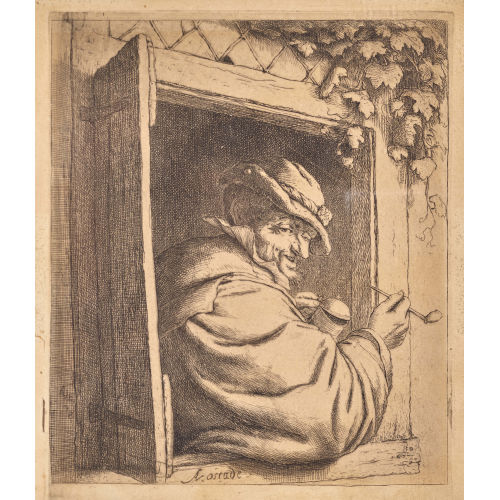 ADRIAEN JANSZ. VAN OSTADE : 'Der Raucher am Fenster' (DOBIASCHOFSKY AUKTIONEN AG)