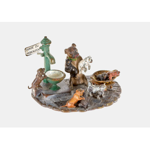 WIENER BRONZE : 'Hunde zu verkaufen' (Bergmann) (DOBIASCHOFSKY AUKTIONEN AG)