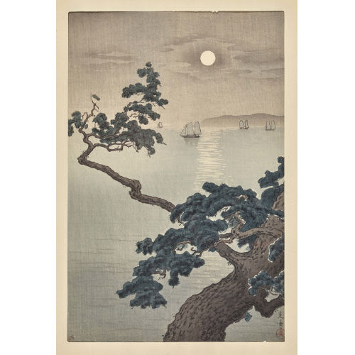 TSUCHIYA KOITSU : 'Strang Akashi no hama' (Vollmond am Akashi Strand) (DOBIASCHOFSKY AUKTIONEN AG)
