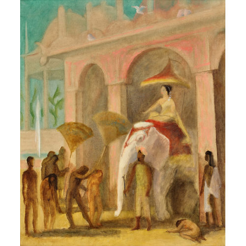 19./20. JH. FRANKREICH : Indische Szene mit Elefant (DOBIASCHOFSKY AUKTIONEN AG)