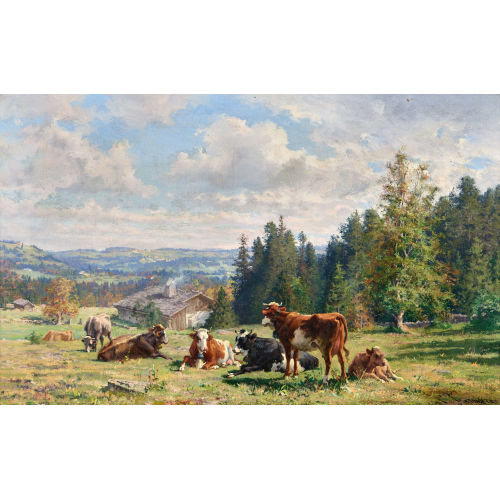 �DOUARD JEANMAIRE : K�he am Waldrand (DOBIASCHOFSKY AUKTIONEN AG)