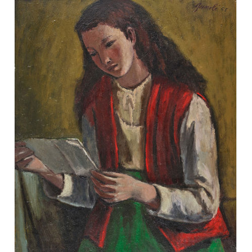 JEANNE) JANEB� (EIGTL. BARRAUD-PELLET : M�dchen beim Lesen eines Briefes (DOBIASCHOFSKY AUKTIONEN AG)