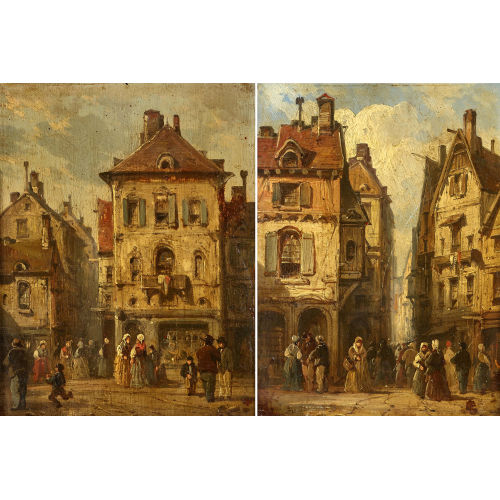 CHARLES EUPHRASIE KUWASSEG : Stadtansichten. Gegenst�cke (DOBIASCHOFSKY AUKTIONEN AG)