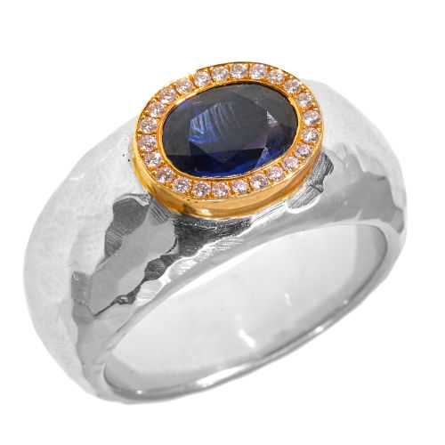 SAPHIR-DIAMANT-RING : (DOBIASCHOFSKY AUKTIONEN AG)