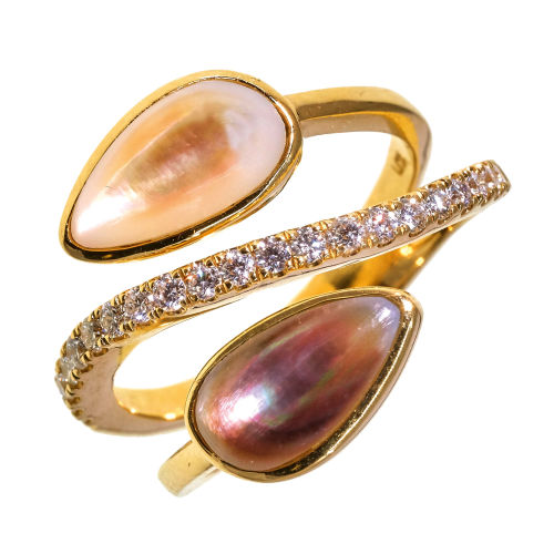 PERLMUTT-DIAMANT-RING : (DOBIASCHOFSKY AUKTIONEN AG)