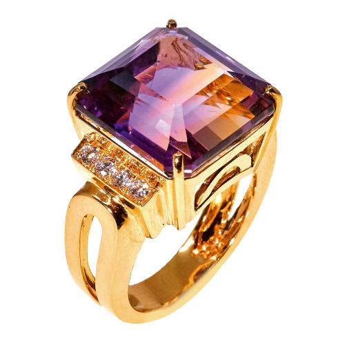 AMETRIN-DIAMANT-RING : (DOBIASCHOFSKY AUKTIONEN AG)