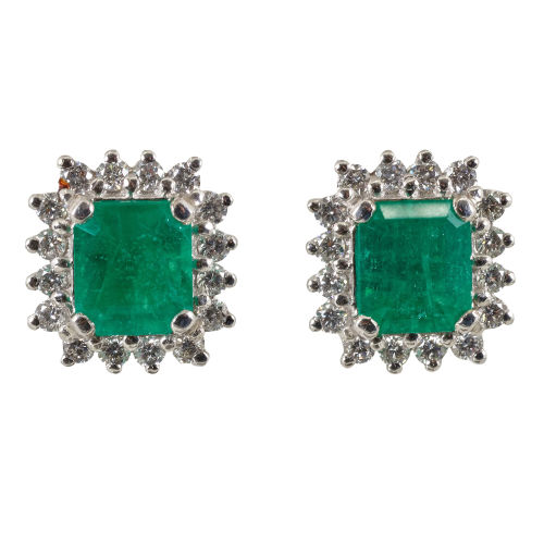 SMARAGD-DIAMANT-OHRSTECKER : (DOBIASCHOFSKY AUKTIONEN AG)