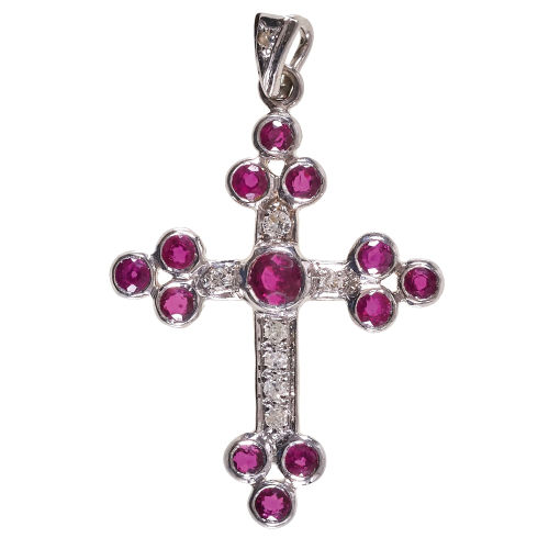 RUBIN-DIAMANT-ANH�NGER : (DOBIASCHOFSKY AUKTIONEN AG)