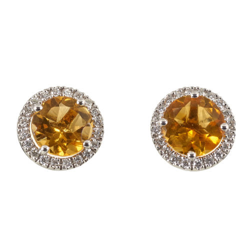 CITRIN-DIAMANT-OHRSTECKER : (DOBIASCHOFSKY AUKTIONEN AG)
