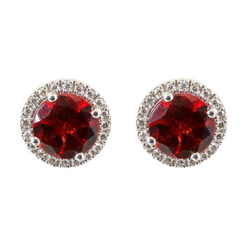 GRANAT-DIAMANT-OHRSTECKER : (DOBIASCHOFSKY AUKTIONEN AG)