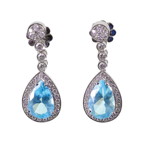 AQUAMARIN-DIAMANT-OHRH�NGER : (DOBIASCHOFSKY AUKTIONEN AG)