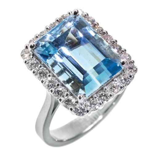 AQUAMARIN-DIAMANT-RING : (DOBIASCHOFSKY AUKTIONEN AG)