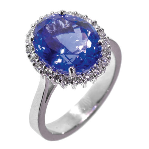 TANSANIT-DIAMANT-RING : (DOBIASCHOFSKY AUKTIONEN AG)