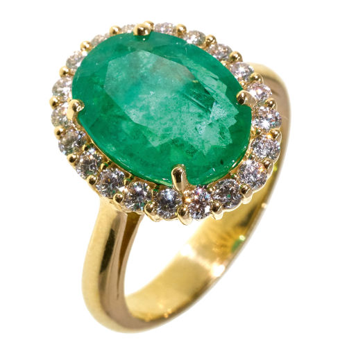 SMARAGD-DIAMANT-RING : (DOBIASCHOFSKY AUKTIONEN AG)
