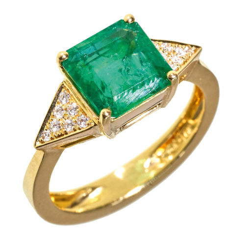 SMARAGD-DIAMANT-RING : (DOBIASCHOFSKY AUKTIONEN AG)