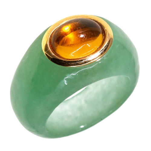CITRIN-JADE-RING : (DOBIASCHOFSKY AUKTIONEN AG)