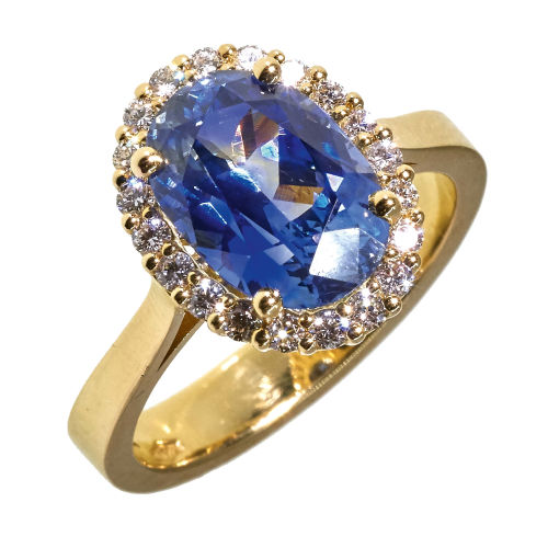 SAPHIR-DIAMANT-RING : (DOBIASCHOFSKY AUKTIONEN AG)