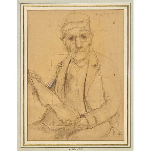 ALBERT ANKER : Studie eines lesenden Bauers (DOBIASCHOFSKY AUKTIONEN AG)
