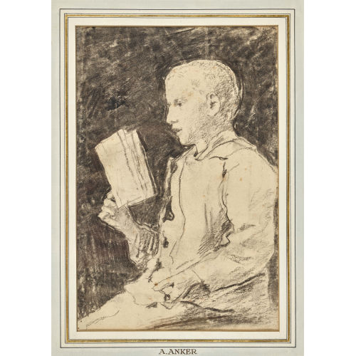 ALBERT ANKER : Knabe mit Lekt�re (DOBIASCHOFSKY AUKTIONEN AG)