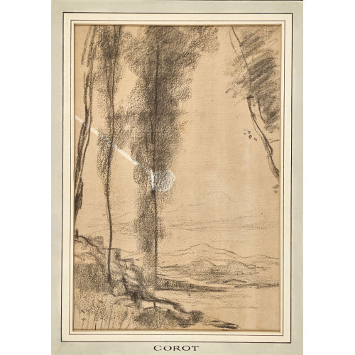 JEAN-BAPTISTE CAMILLE COROT : Paysage aux peupliers (DOBIASCHOFSKY AUKTIONEN AG)