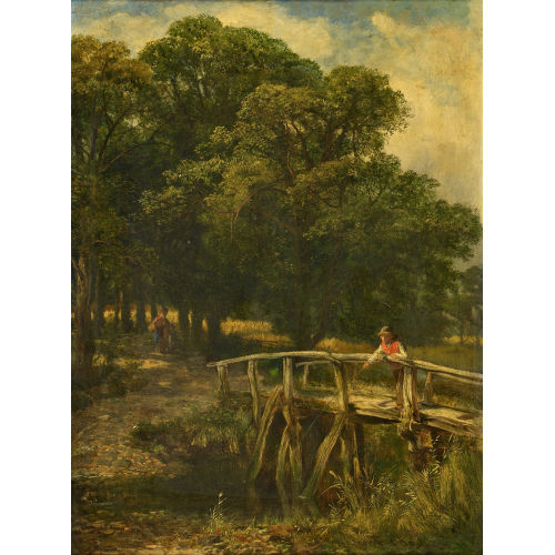 JOSEPH PAUL PETTITT : Angler auf Bachbr�cke (DOBIASCHOFSKY AUKTIONEN AG)