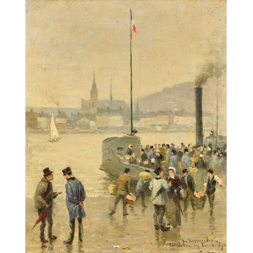 L�ON JULES LEMAITRE : F�hre am Dock (DOBIASCHOFSKY AUKTIONEN AG)