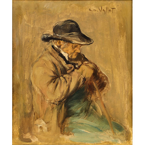 �DOUARD VALLET : Sitzender Bauer mit Spazierstock (DOBIASCHOFSKY AUKTIONEN AG)