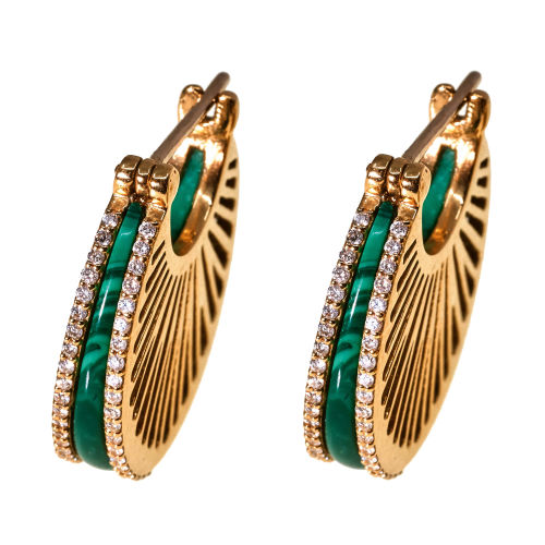 DIAMANT-MALACHIT-OHRH�NGER : (DOBIASCHOFSKY AUKTIONEN AG)
