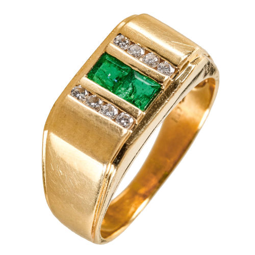 SMARAGD-BRILLANT-RING : (DOBIASCHOFSKY AUKTIONEN AG)