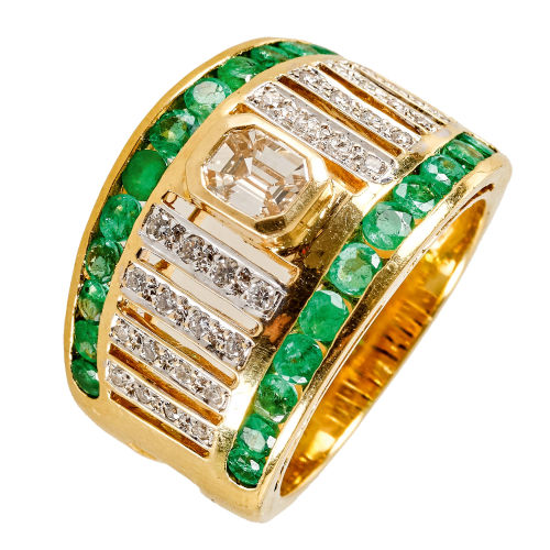 DIAMANT-SMARAGD-RING : (DOBIASCHOFSKY AUKTIONEN AG)