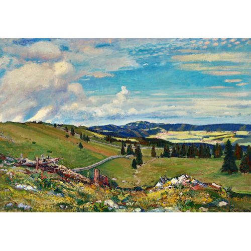CHARLES L'EPLATTENIER : 'Soleil sur le Val de Ruz' (DOBIASCHOFSKY AUKTIONEN AG)