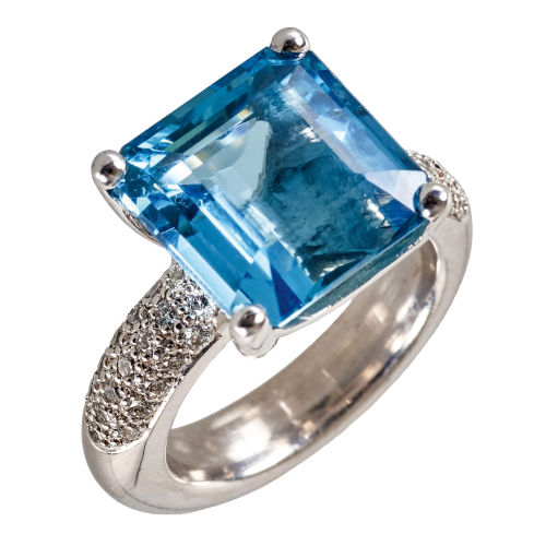 AQUAMARIN-BRILLANT-RING : J�rg H�nni, Basel (DOBIASCHOFSKY AUKTIONEN AG)