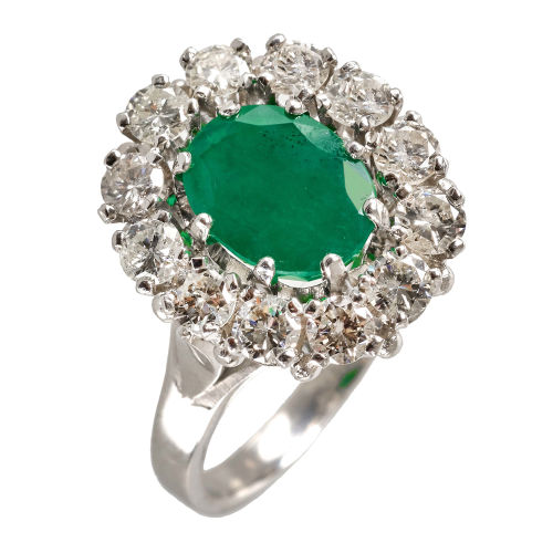 SMARAGD-BRILLANT-RING : (DOBIASCHOFSKY AUKTIONEN AG)