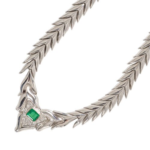 SMARAGD-BRILLANT-COLLIER : (DOBIASCHOFSKY AUKTIONEN AG)