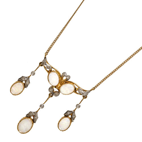 OPAL-DIAMANT-COLLIER : (DOBIASCHOFSKY AUKTIONEN AG)