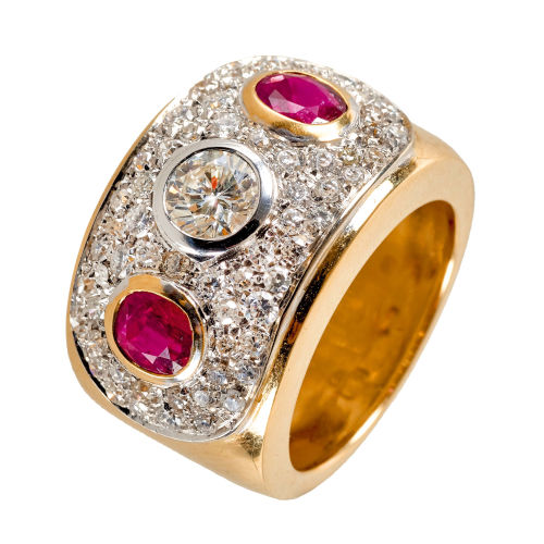 RUBIN-DIAMANT-RING : (DOBIASCHOFSKY AUKTIONEN AG)