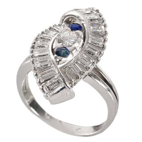 DIAMANT-SAPHIR-RING : (DOBIASCHOFSKY AUKTIONEN AG)